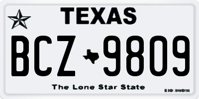 TX license plate BCZ9809