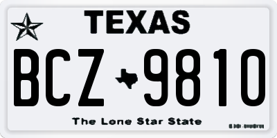 TX license plate BCZ9810