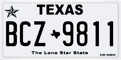 TX license plate BCZ9811