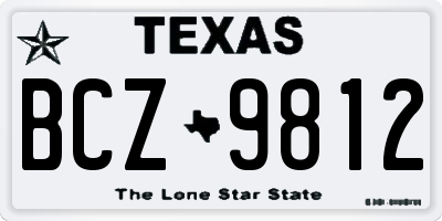 TX license plate BCZ9812