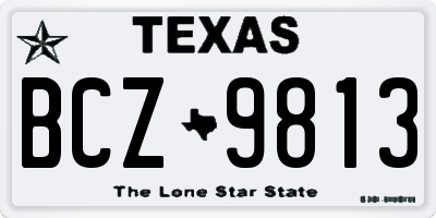 TX license plate BCZ9813