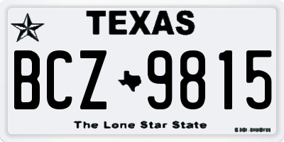 TX license plate BCZ9815