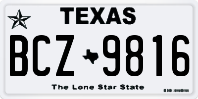 TX license plate BCZ9816