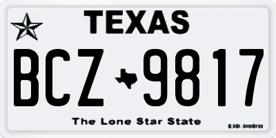 TX license plate BCZ9817