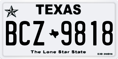 TX license plate BCZ9818