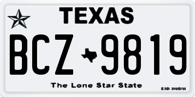 TX license plate BCZ9819