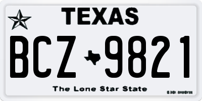 TX license plate BCZ9821