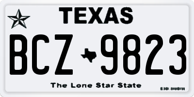 TX license plate BCZ9823