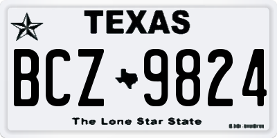 TX license plate BCZ9824
