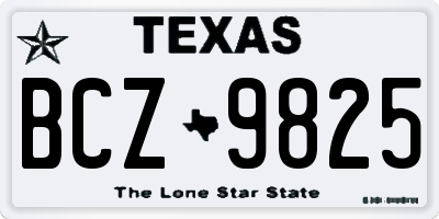 TX license plate BCZ9825