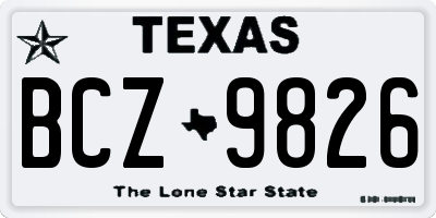 TX license plate BCZ9826