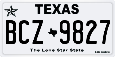 TX license plate BCZ9827