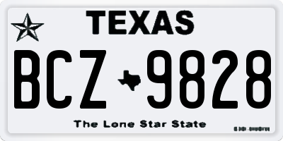 TX license plate BCZ9828