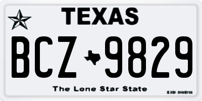 TX license plate BCZ9829