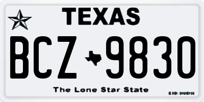 TX license plate BCZ9830