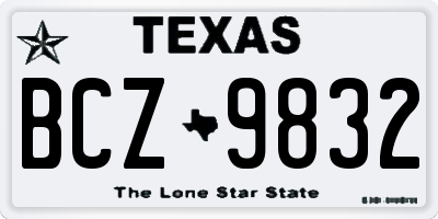 TX license plate BCZ9832