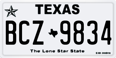 TX license plate BCZ9834