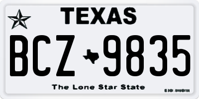 TX license plate BCZ9835