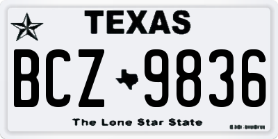 TX license plate BCZ9836