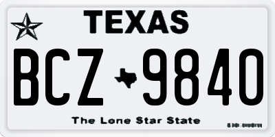 TX license plate BCZ9840