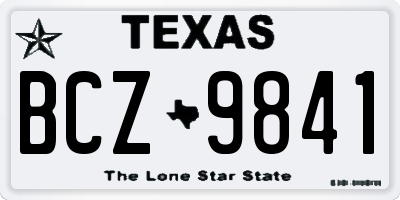 TX license plate BCZ9841