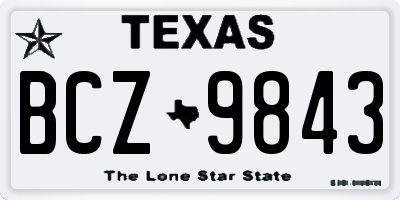 TX license plate BCZ9843