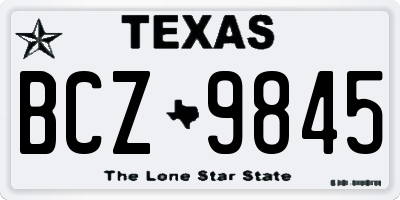 TX license plate BCZ9845