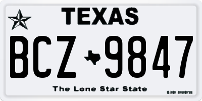 TX license plate BCZ9847