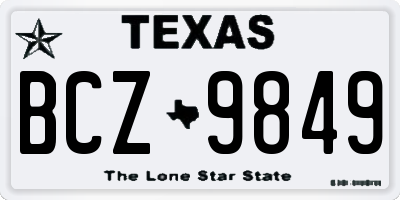 TX license plate BCZ9849