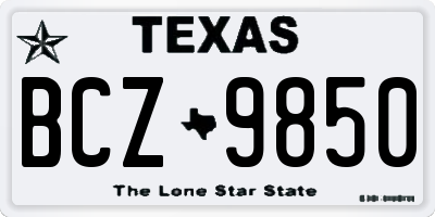 TX license plate BCZ9850