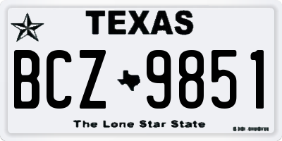 TX license plate BCZ9851