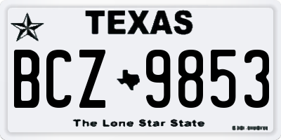 TX license plate BCZ9853