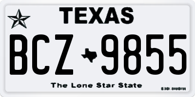TX license plate BCZ9855