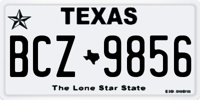 TX license plate BCZ9856