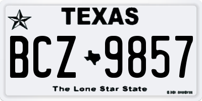 TX license plate BCZ9857