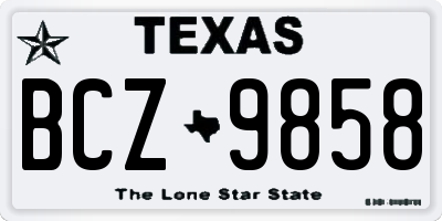 TX license plate BCZ9858