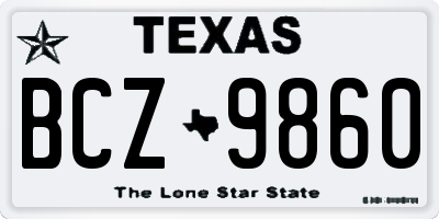 TX license plate BCZ9860