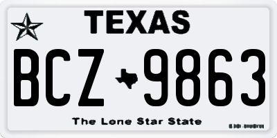 TX license plate BCZ9863