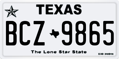 TX license plate BCZ9865