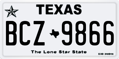 TX license plate BCZ9866
