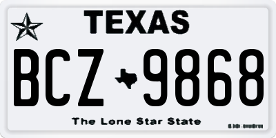 TX license plate BCZ9868