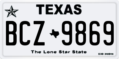 TX license plate BCZ9869