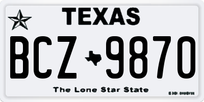 TX license plate BCZ9870
