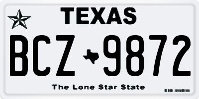 TX license plate BCZ9872
