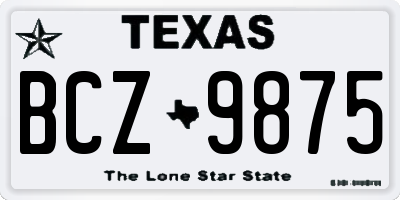 TX license plate BCZ9875