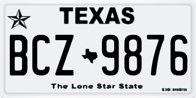 TX license plate BCZ9876