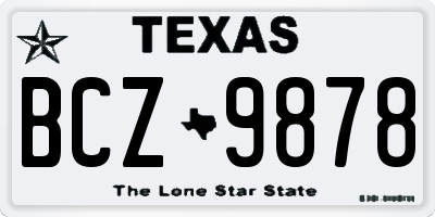 TX license plate BCZ9878