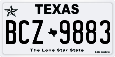 TX license plate BCZ9883