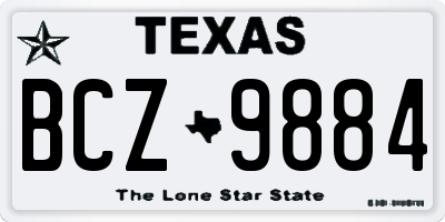 TX license plate BCZ9884