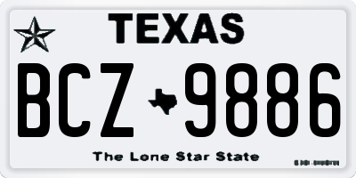 TX license plate BCZ9886